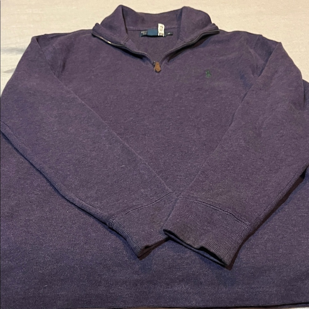 Ralph Lauren Men's Deep Purple Zip-Up Sweater